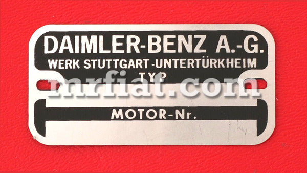 Mercedes W121 190 SL W198 300 SL Engine Number Plate Engine Mercedes   