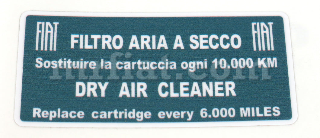 Sticker 'Dry Air Cleaner' Accessories Fiat   