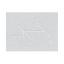 Load image into Gallery viewer, Volkswagen Karmann Ghia Sticker Shift Pattern Clear With White Print Stickers Volkswagen
