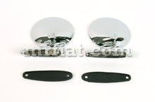 Load image into Gallery viewer, Alfa Romeo GT Junior GTV Chrome Round Side View Mirror Set W/ Emblem Doors Alfa Romeo   
