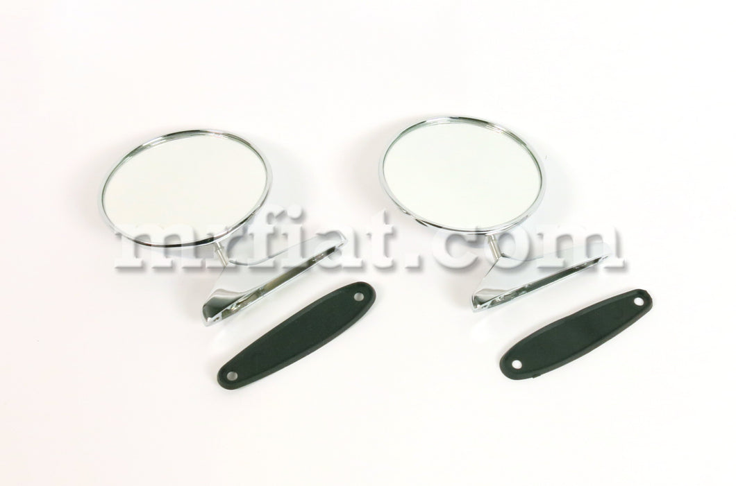 Alfa Romeo Giulia Sedan Chrome Round Side View Mirror Set W/ Emblem Doors Alfa Romeo   