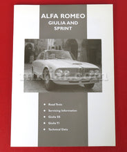 Load image into Gallery viewer, Alfa Romeo Giulia Sprint Road Test Servicing Information Book Accessories Alfa Romeo
