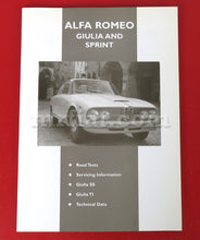 Load image into Gallery viewer, Alfa Romeo Giulia Sprint Road Test Servicing Information Book Accessories Alfa Romeo   
