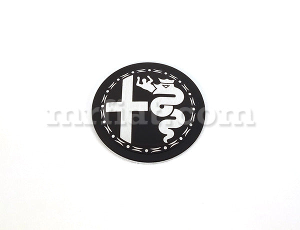 Alfa Romeo Spider Wheelcap Emblem 48 mm Black Silver OEM Rims Alfa Romeo   