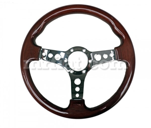 Alfa Romeo Spider Reddish Mahogany Wood Steering Wheel Holes 330 mm -Round Tail Spider Alfa Romeo   