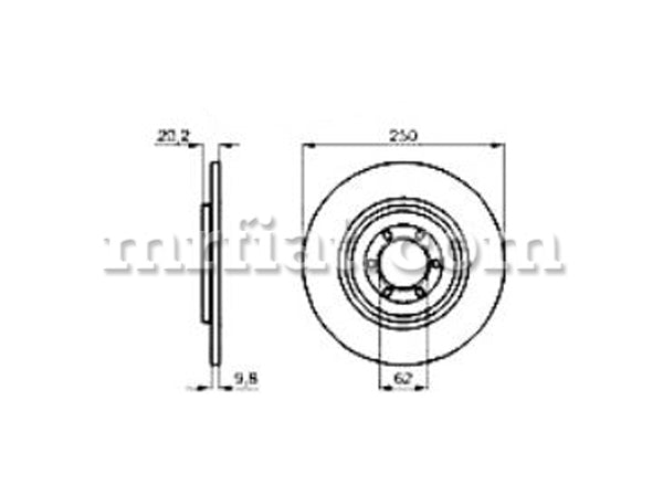 Alfa Romeo 75 Milano Sport Rear Brake Disk Slotted Perforated Twinspark 75 90 Alfa Romeo   