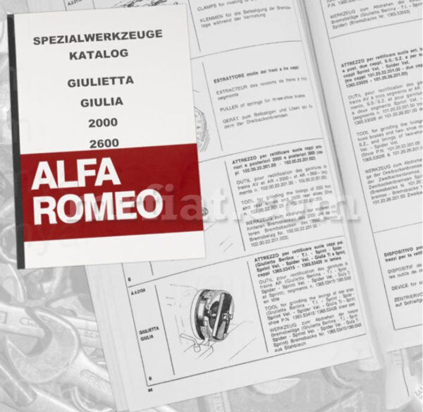 Alfa Romeo 2000 2600 Spider Special Tools Catalog Accessories Alfa Romeo   