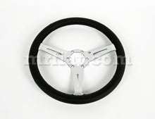 Cargar imagen en el visor de la galería, Alfa Romeo Giulia Sedan Leather Steering Wheel Chrome Spokes Slots 350 mm Steering Wheels Alfa Romeo   
