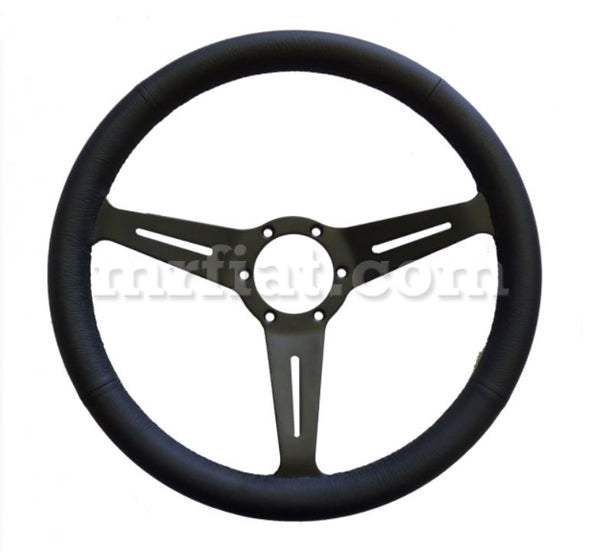 Alfa Romeo Spider Leather Steering Wheel Black Spokes Slots 360 mm -Round Tail Spider Alfa Romeo   