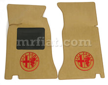 Load image into Gallery viewer, Alfa Romeo Spider 1978-89 Tan Floor Mat Set Big LogoNew Interior Alfa Romeo
