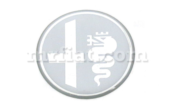 Alfa Romeo Spider Steering Wheel Center Cap Silver Emblem 40 mm -Round Tail Spider Alfa Romeo   