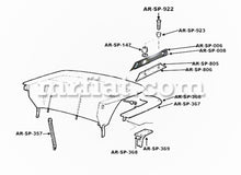 Cargar imagen en el visor de la galería, Alfa Romeo Spider Soporte de cubierta de maletero derecho grande 1990-93 OEM
