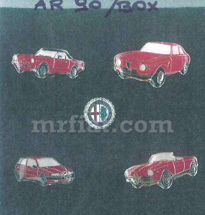 Alfa Romeo Novantesimo 1910-2000 5 Piece Pin Set Emblems Alfa Romeo   