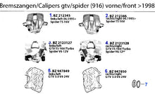 Cargar imagen en el visor de la galería, Alfa Romeo GTV/SPIDER (916) 1.8cc/2.0cc TS Repair Kit Front Brake Caliper Alfa Romeo

