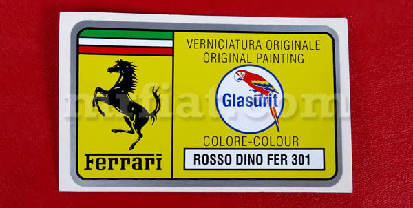 Ferrari 206 246 GT GTS Ferrari Original Glasurit Paint Color Code Stic ...