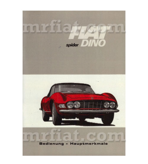 Fiat Dino 2000 Fiat Dino Spider Owner's Manual German Accessories Fiat   