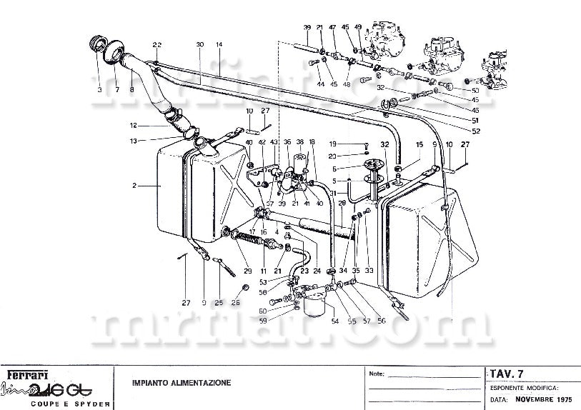 Ferrari 246 GT GTS Fuel Tank Fuel System Ferrari   