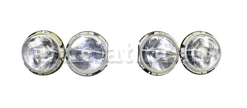 Fiat Dino 2000 2400 H4 Headlight Set W/ Bowl 4 Pcs Lights Fiat   