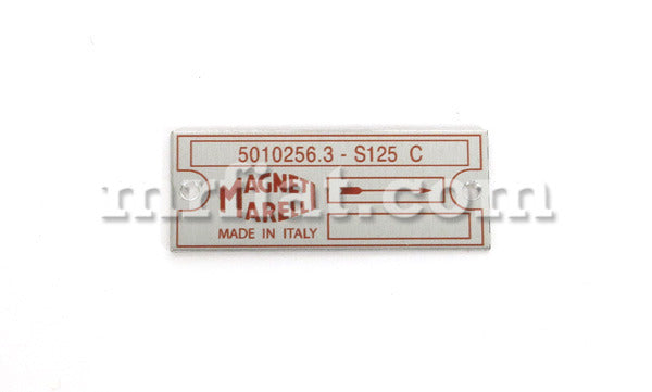 Lancia Stratos Marelli Distributor ID Plate Red Electrical and Ignition Lancia   