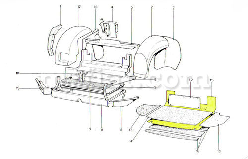 Ferrari 246 GT GTS Trunk Rear Wall Angle Plate Luggage Compartment Ferrari