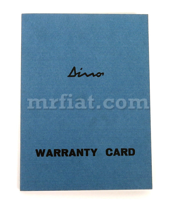 Ferrari 246 GT GTS Warranty Card Book Accessories Ferrari   