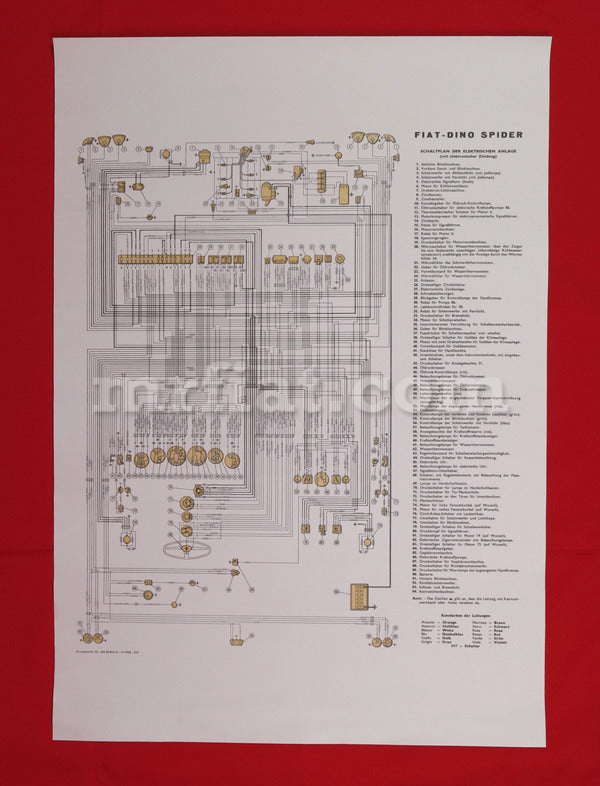 Fiat Dino 2000 Spider Wiring Diagram 59x84 cm Electrical and Ignition Fiat   