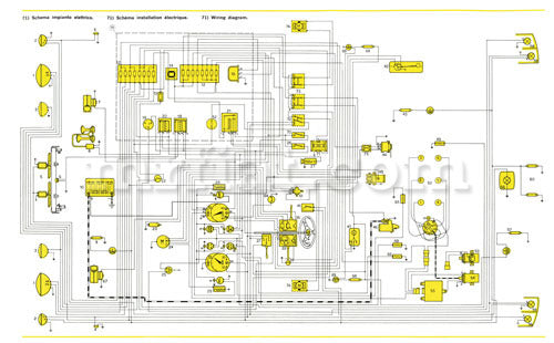 Ferrari Dino 246 GT GTS E Series Wiring Diagram 59x84 cm Electrical and Ignition Ferrari   