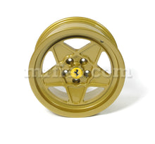 Cargar imagen en el visor de la galería, Ferrari 208 308 GT4 GTB GTS Gold Five Spoke Ferrari Style 16" Wheel Set 4 Pc Rims Ferrari
