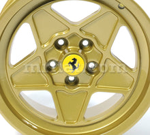 Cargar imagen en el visor de la galería, Ferrari 208 308 GT4 GTB GTS Gold Five Spoke Ferrari Style 16" Wheel Set 4 Pc Rims Ferrari
