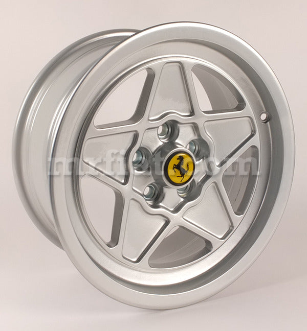 Ferrari 208 308 GT4 GTB GTS Silver Five Spoke Ferrari Style 8x16 Rear Wheel 208 308 328 GTB GTS Ferrari   