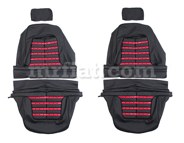 Ferrari 512 BB Black Seat Covers w/ Red Inserts Interior Ferrari   