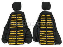 Cargar imagen en el visor de la galería, Ferrari Dino 206 246 GT GTS Black Yellow Inserts Leather Seat Cover Set
