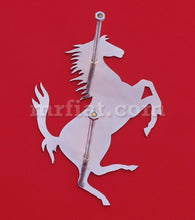 Load image into Gallery viewer, Ferrari Front Grill Flat Prancing Horse Chrome Emblem 4 1/2&quot; Emblems Ferrari   
