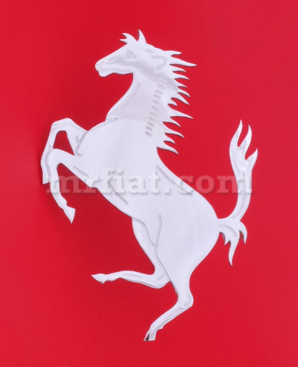 Ferrari Front Grill Flat Prancing Horse Chrome Emblem 4 1/2