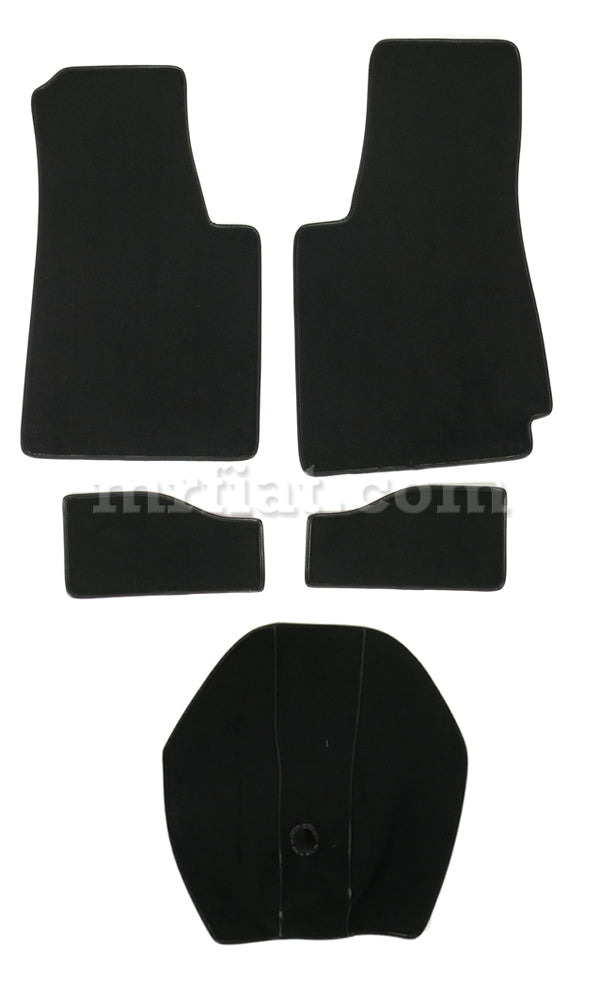 Fiat 1200 Spider 59-66 Black Floor Mats Set 4 Speed Interior Fiat   