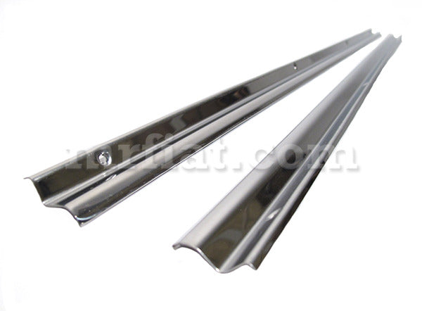 Fiat 124 Spider Chrome Door Sill Molding Set Doors Fiat   