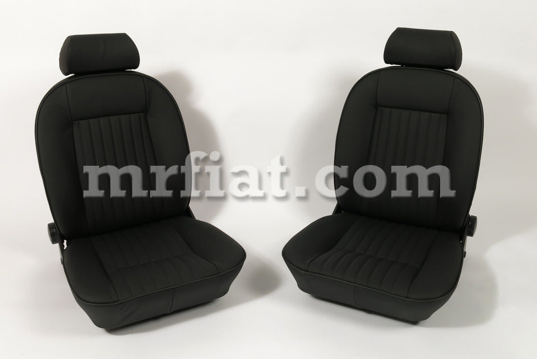 Alfa Romeo Spider Black Leather Seat Set 66-78 Interior Alfa Romeo   