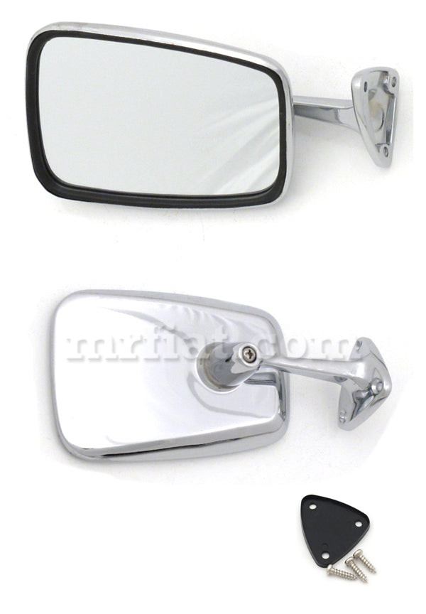 Fiat 850 124 Spider Chrome Side View Mirror Trapezoid Doors Fiat   