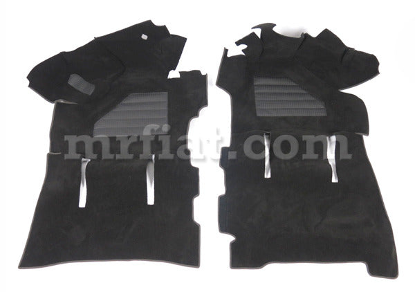 Fiat X1/9 Complete Handmade Black Carpet Set 7mm Velour 2 Pcs Interior Fiat   