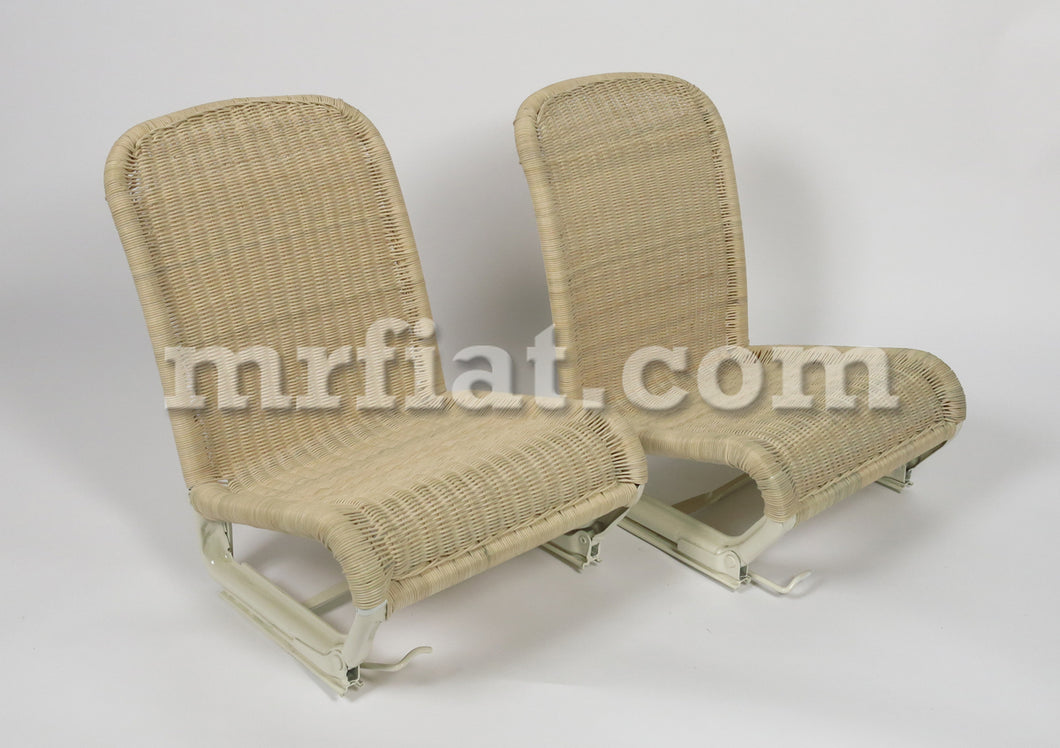 Fiat 500 600 Jolly Front Wicker Seat Set Interior Fiat   