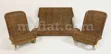 Cargar imagen en el visor de la galería, Fiat 500 600 Jolly Wicker Dark Brown Seat Set Interior Fiat   
