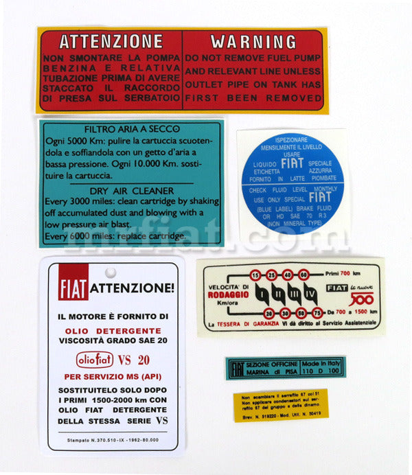 Fiat 500 N Engine Sticker Kit Accessories Fiat   