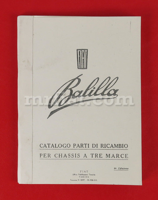 Fiat 500 Balilla 3 M Parts Catalog Accessories Fiat   