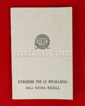 Load image into Gallery viewer, Fiat 500 Balilla Repair Manual Accessories Fiat   
