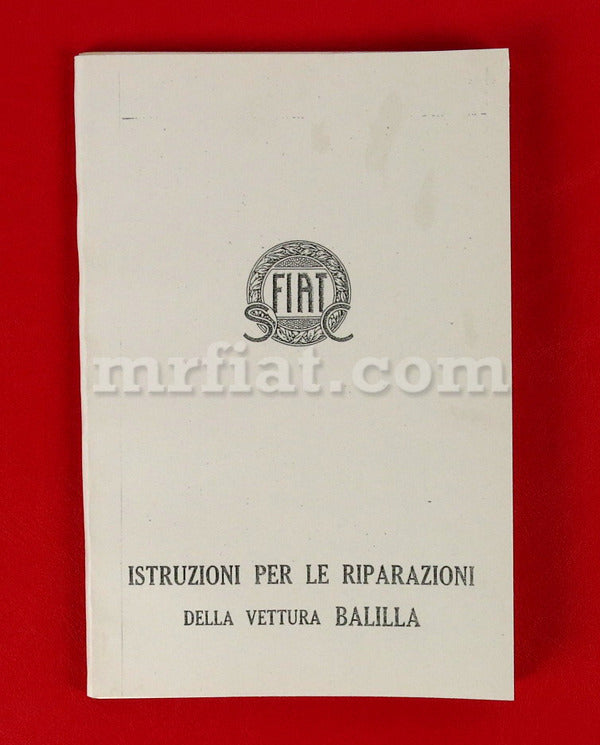 Fiat 500 Balilla Repair Manual Accessories Fiat   