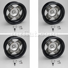 Load image into Gallery viewer, Fiat 500 Black Aluminum 4.5 x 12 Rim Set
