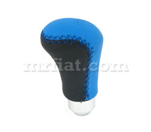 Load image into Gallery viewer, Fiat 500 600  Blue Black  Leather Gearshift Knob Interior Fiat   
