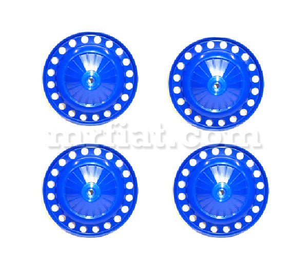 Fiat 500 Blue Wheel Cover Set Vented Rims Fiat   