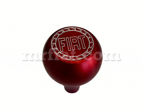 Fiat 500 Gearshift Knob Red Metal W/ Logo Interior Fiat   