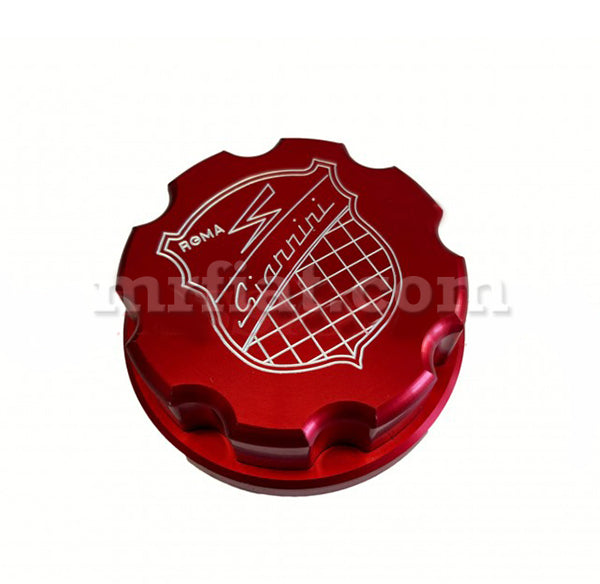 Fiat 500 Giannini Red Aluminum Fuel Tank Cap Abarth and Giannini Fiat   